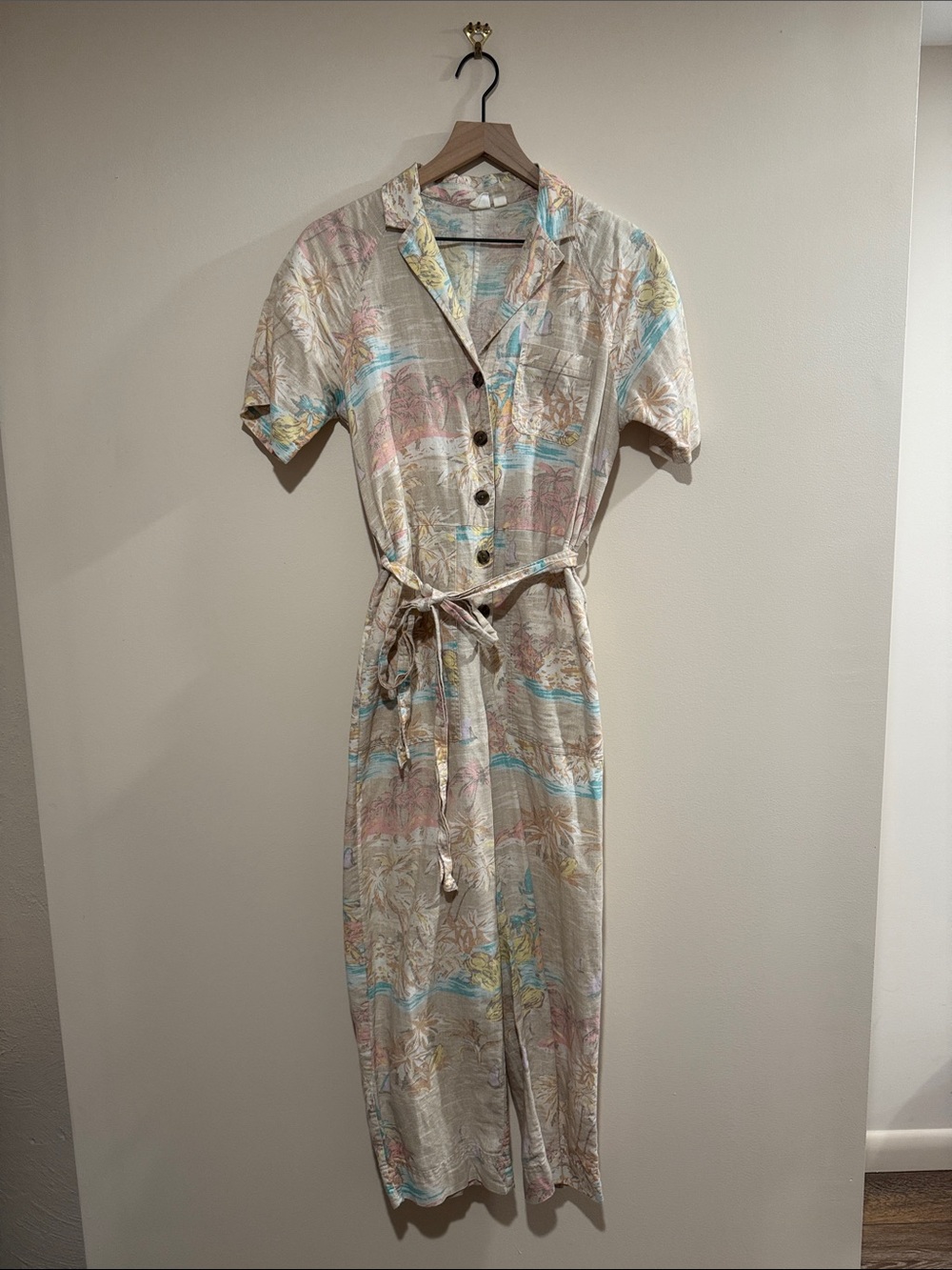 GAP Linen Tropical Utility Jumpsuit XXS